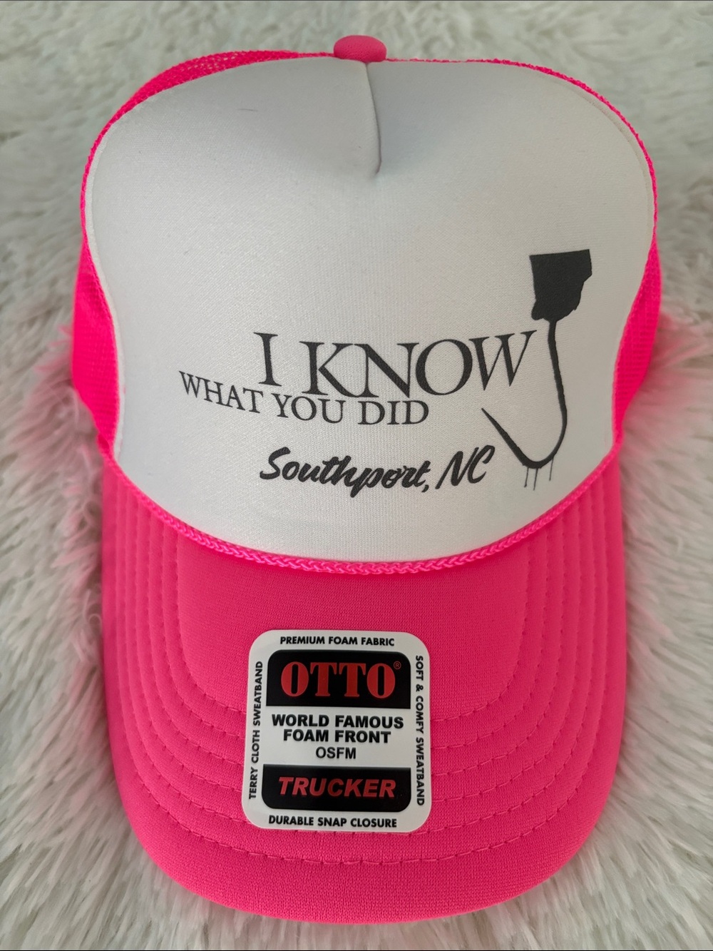 OTTO Hot Pink and White Foam Front Trucker Hat NWT